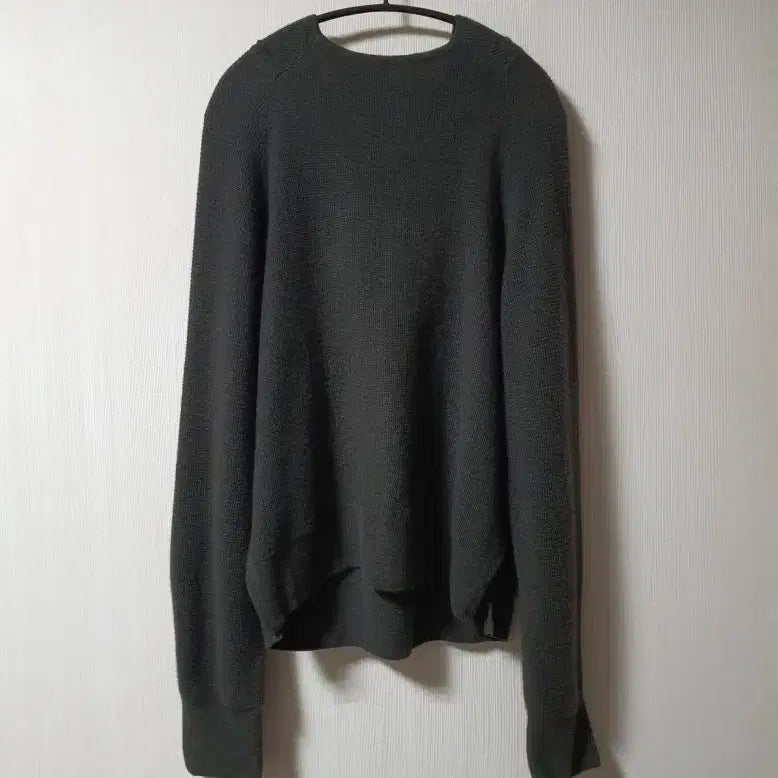 [BUNJANG] Time Deep Khaki Hooded Knit Sweater / 타임 time 딥카키 컬러 후드 니트 프리 사이즈 정품