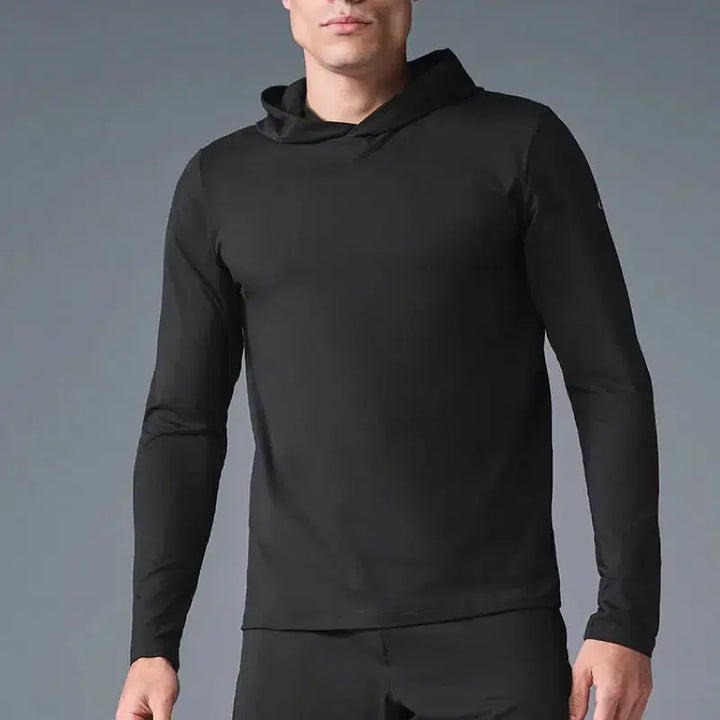 [BUNJANG] Alo Conquer Hooded Long Sleeve Black / [S] Alo 알로 콘쿼 후드 롱슬리브 블랙