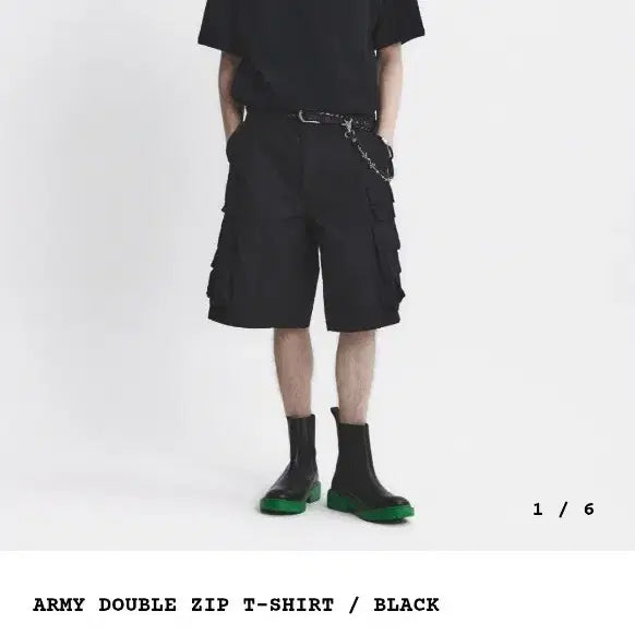 [BUNJANG] Eastlogue Army Double Zip Short Sleeve T-shirt / 100 L) 이스트로그 아미 더블 집 반팔 티셔츠