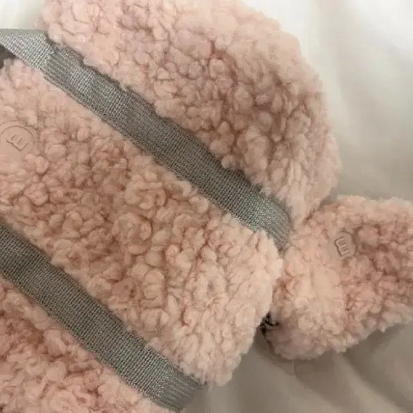 [BUNJANG] Minitmute Shearling Tote Bag with Pouch / 미닛뮤트 시어링 토트백 핑크 + 파우치