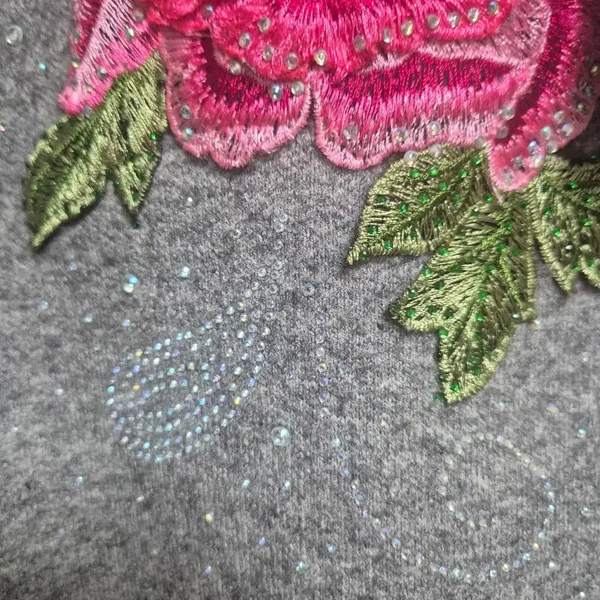 [BUNJANG] Gray Floral Embroidered Cardigan / 여성 가디건