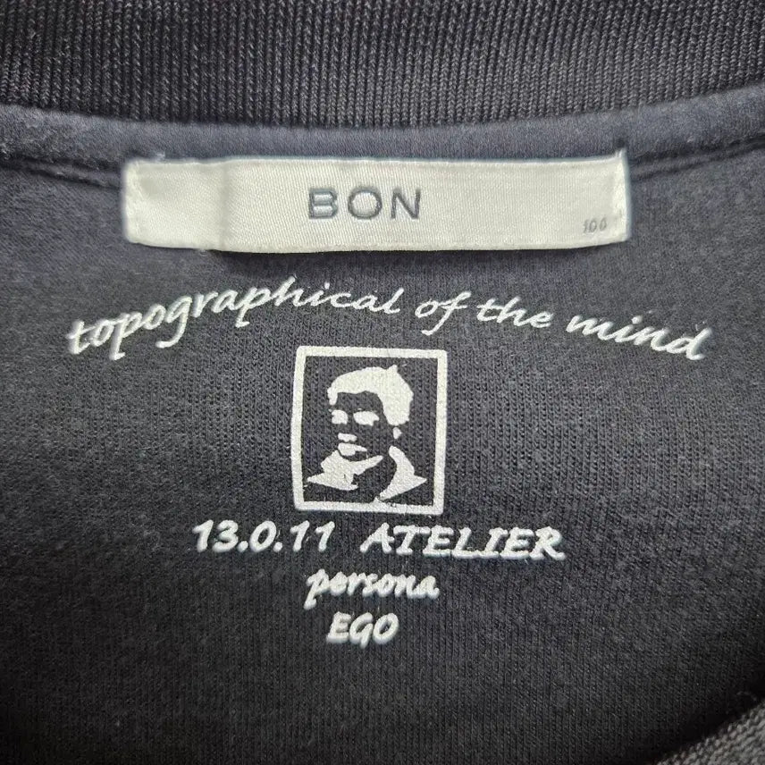 [BUNJANG] Bon Embroidered Black Sweatshirt / Bon 자수 맨투맨 100