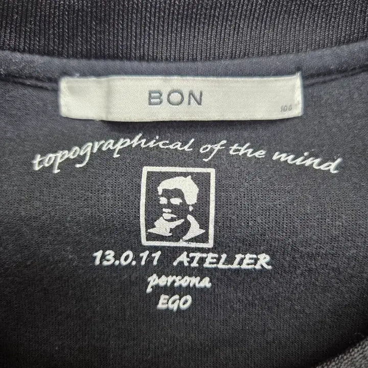 [BUNJANG] Bon Embroidered Black Sweatshirt / Bon 자수 맨투맨 100