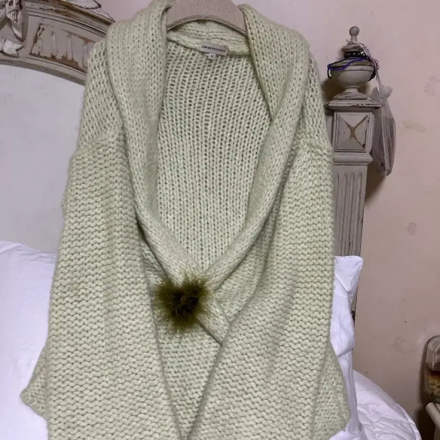 [BUNJANG] Emporio Armani Boucle Knit Cardigan / 엠포리오 아르마니 뽀글이 니트 가디건 40민트