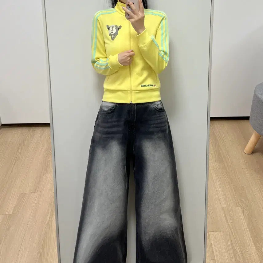 [BUNJANG] Adidas Marrakech Lemon Mint Track Top Jersey / 아디다스 딱붙핏 마라케시 레몬 민트 트랙탑 져지