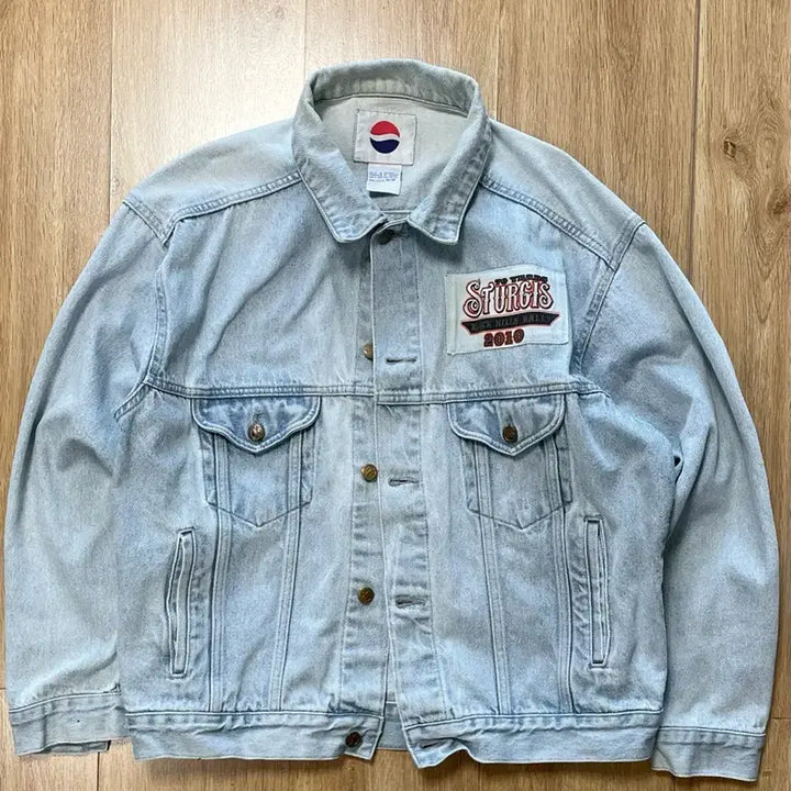 [BUNJANG] Pepsi x Sturgis Motorcycle Rally 70th Anniversary Vintage Denim Trucker Jacket / 펩시 X 스터지스 모터사이클랠리 빈티지 데님자켓 트러커자켓 청자켓