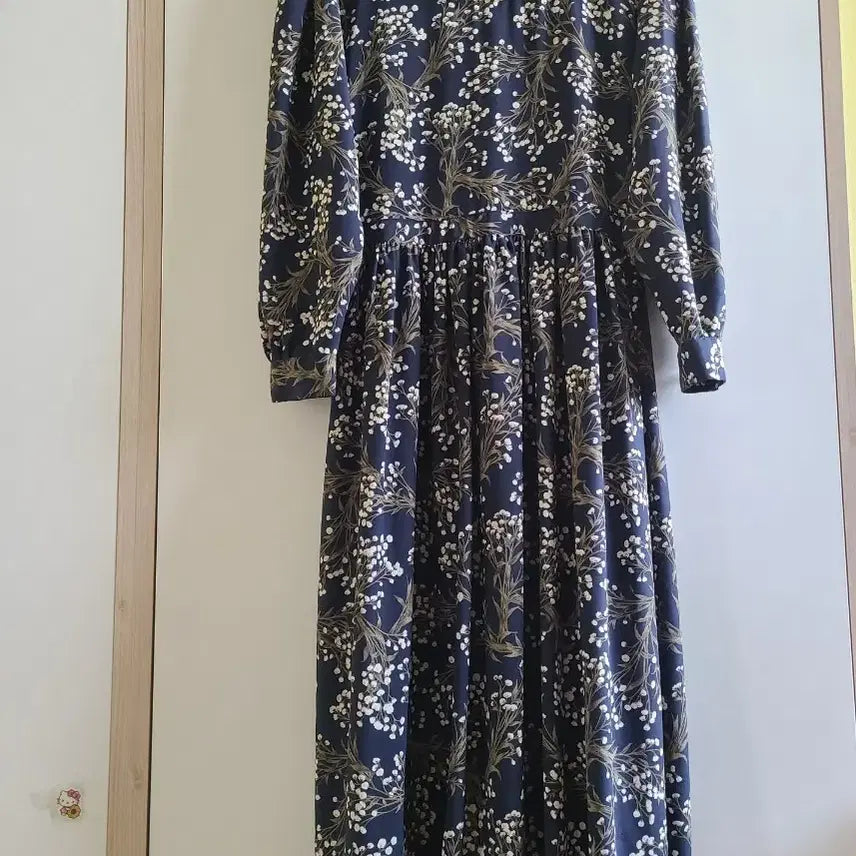 [BUNJANG] Japanese Lace Collar Flower Long Dress / 일본레이스 카라 플라워 롱 원피스