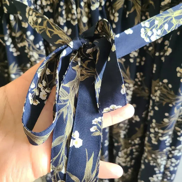 [BUNJANG] Japanese Lace Collar Flower Long Dress / 일본레이스 카라 플라워 롱 원피스