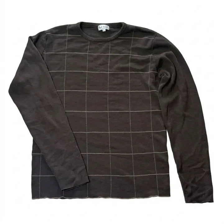 [BUNJANG] Paul Smith Slim Fit Brown Check Knit Sweater / 폴스미스 일본 정품 니트