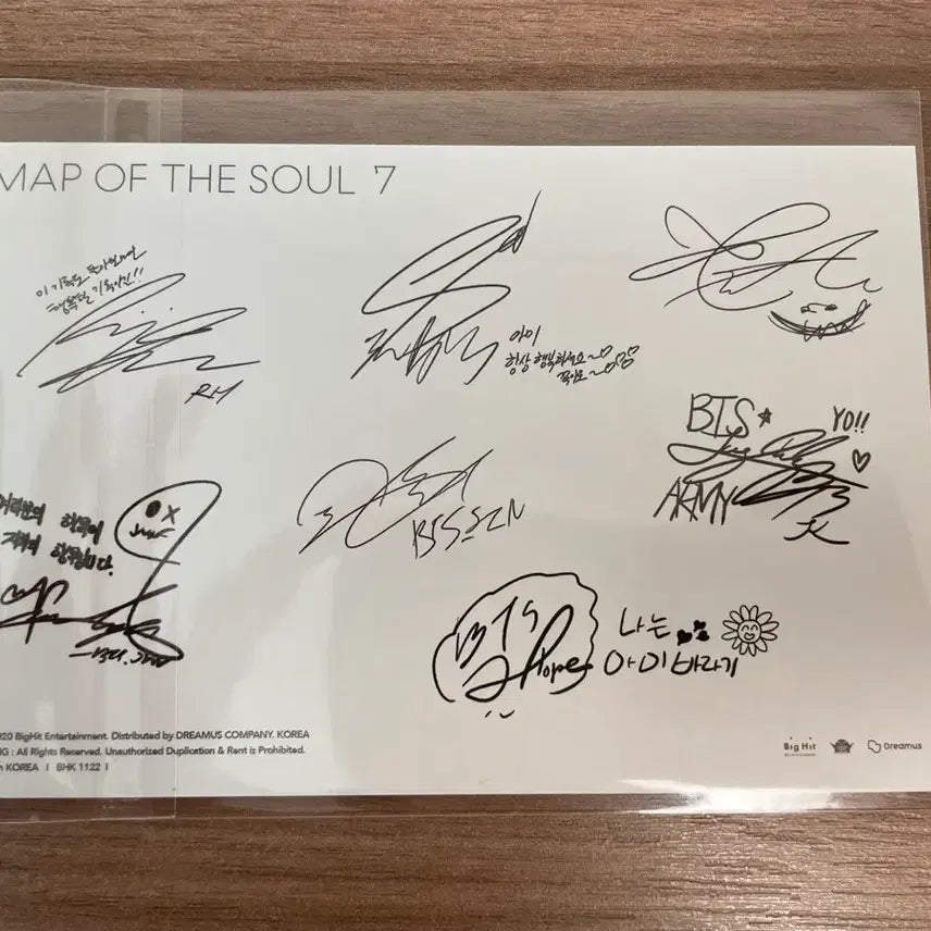 [BUNJANG] BTS Map of the Soul Signed Postcard / 방탄 map of the soul 사인 엽서