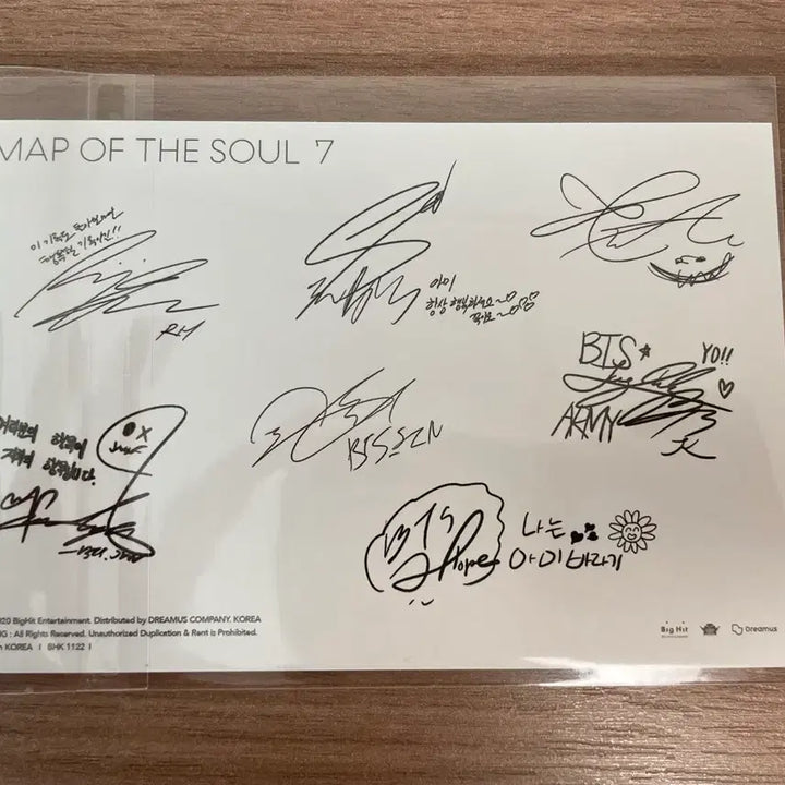 [BUNJANG] BTS Map of the Soul Signed Postcard / 방탄 map of the soul 사인 엽서
