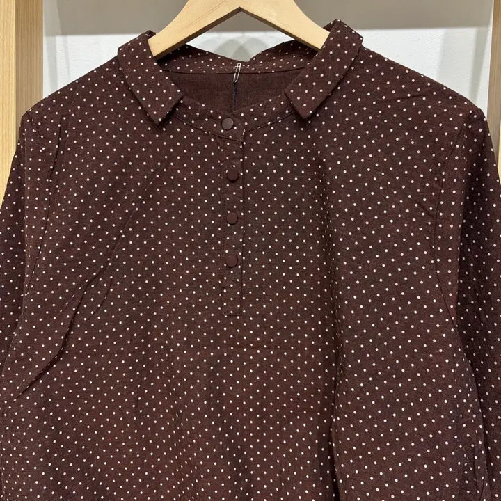 [BUNJANG] Button Dot String Long Sleeve T-Shirt / [새상품] 버튼 도트 스트링 긴팔티