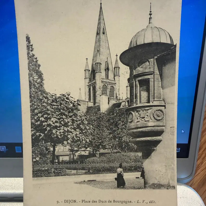 [BUNJANG] 1905 French Dijon Burgundy Square Vintage Postcard / 1905년 - 프랑스 부르고뉴 - 디종 공작 광장 - 와인 생산 지역