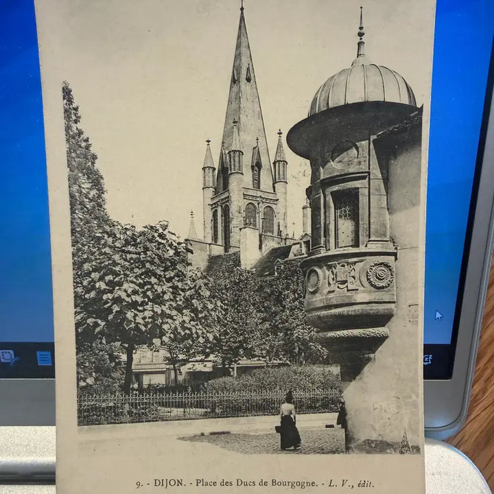 [BUNJANG] 1905 French Dijon Burgundy Square Vintage Postcard / 1905년 - 프랑스 부르고뉴 - 디종 공작 광장 - 와인 생산 지역