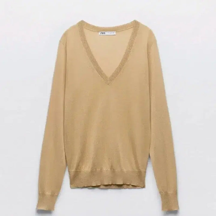 [BUNJANG] ZARA V-Neck Knit Sweater - Gold, M / zara 자라 브이넥 니트 - 골드, M(66)