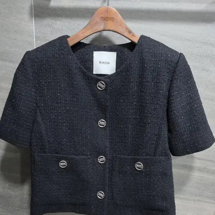 [BUNJANG] RAON Tweed Short Sleeve Jacket / RAON라온컴퍼니, 트위드 반팔자켓, 거의 새상품