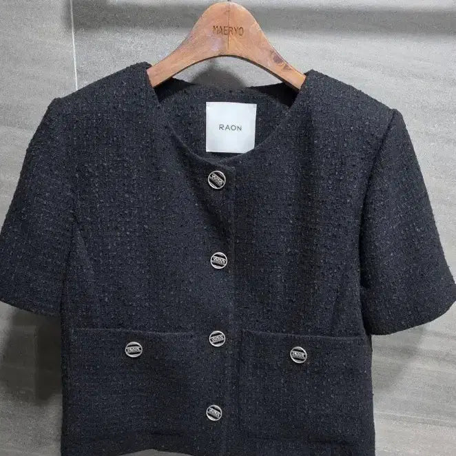 [BUNJANG] RAON Tweed Short Sleeve Jacket / RAON라온컴퍼니, 트위드 반팔자켓, 거의 새상품