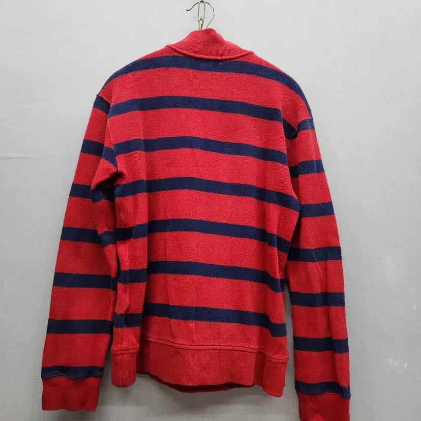 [BUNJANG] Polo Ralph Lauren Striped Cotton Half-Zip Knit Sweater / 폴로랄프로렌 로고 스트라이프 코튼 반집업 니트 S