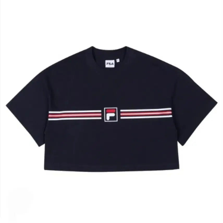 [BUNJANG] Fila Navy Crop T-shirt (S) / 휠라 네이비 크롭 반팔 티셔츠 S