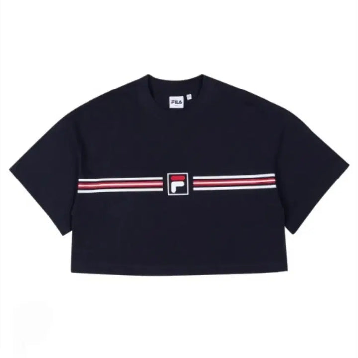 [BUNJANG] Fila Navy Crop T-shirt (S) / 휠라 네이비 크롭 반팔 티셔츠 S