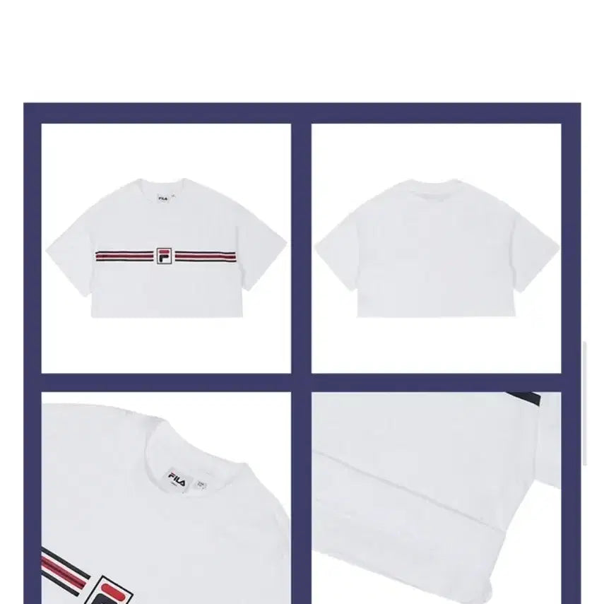 [BUNJANG] Fila Navy Crop T-shirt (S) / 휠라 네이비 크롭 반팔 티셔츠 S