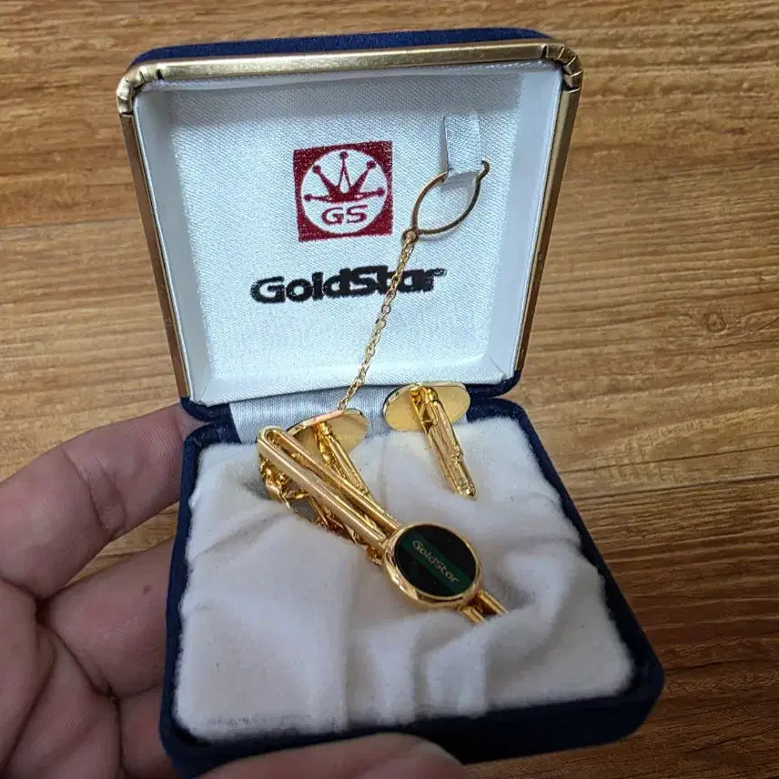 [BUNJANG] Goldstar Gold Tie Pin and Cufflinks / 금성 골드스타 넥타이핀,커프스