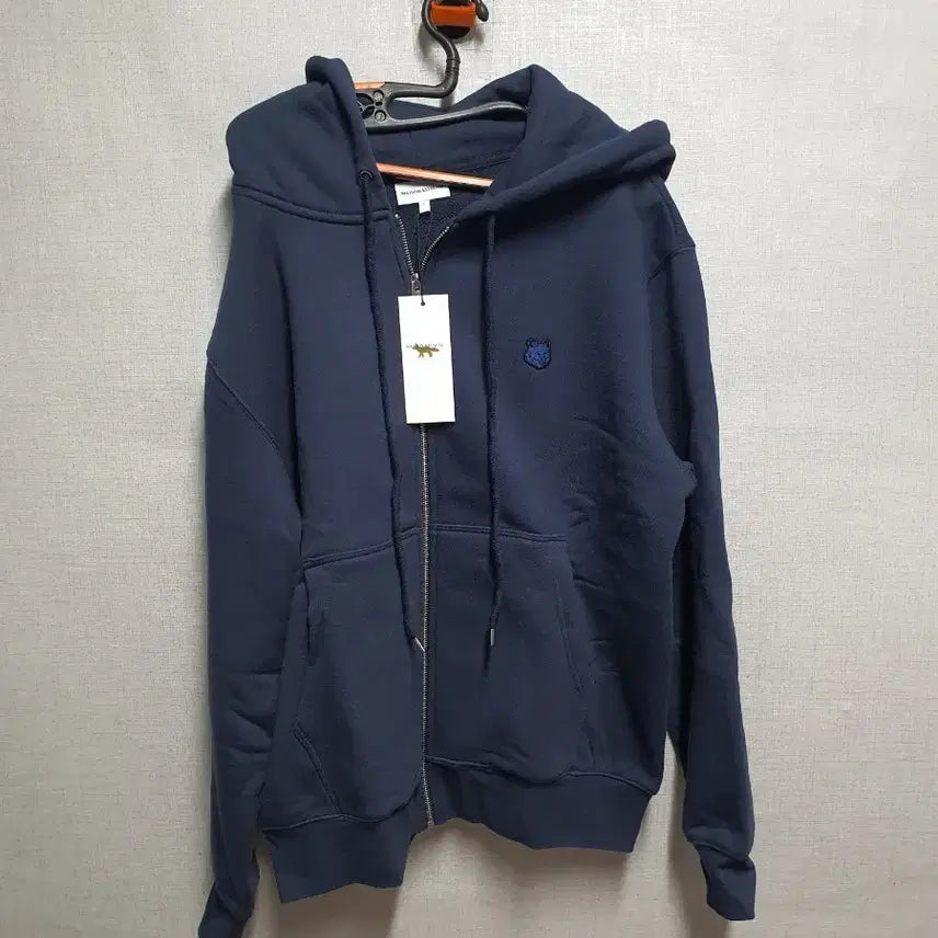 [BUNJANG] Maison Kitsune Navy Fox Embroidered Hoodie Zip-up L / 메종키츠네 네이비 폭스 자수 후드집업L