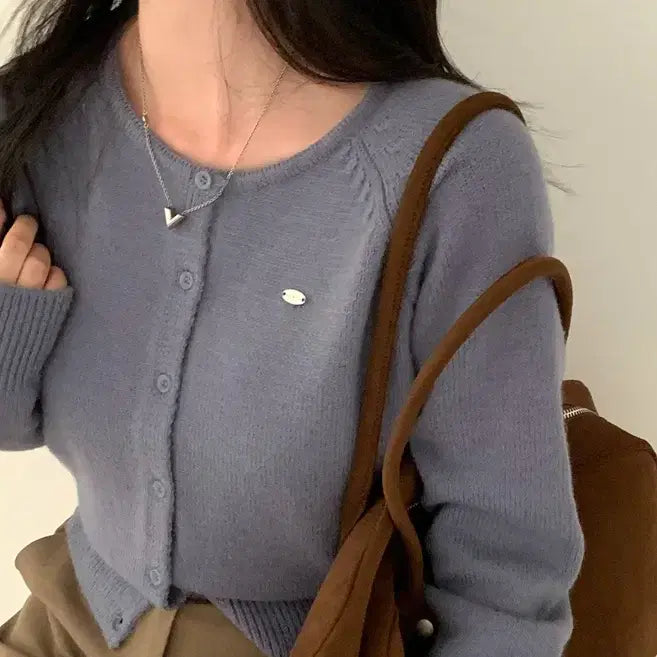 [BUNJANG] Cream Cheese Market Round Knit Cardigan / 젤리 라운드 니트 크림치즈마켓 새제품 가디건