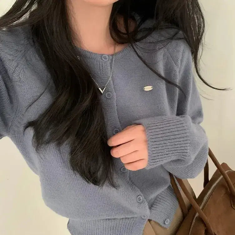 [BUNJANG] Cream Cheese Market Round Knit Cardigan / 젤리 라운드 니트 크림치즈마켓 새제품 가디건