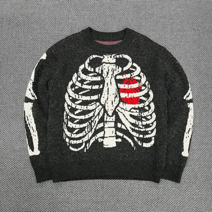 [BUNJANG] Vintage Bones Printed Mohair Knit Sweater / 빈티지 본즈 프린팅 모헤어 니트