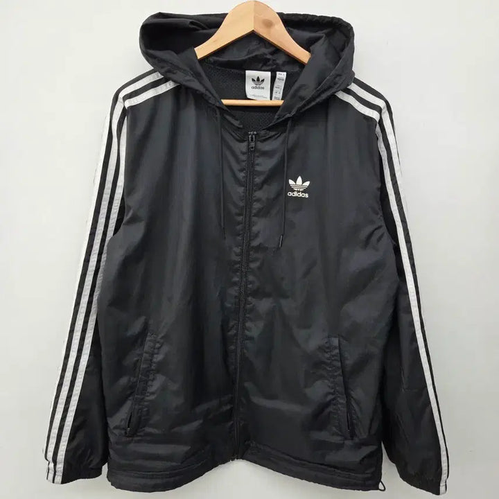 [SOLD OUT] 아디다스 삼선 후드 바람막이 블랙 남s