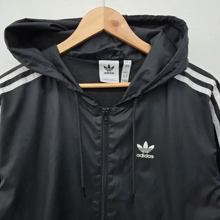 [SOLD OUT] 아디다스 삼선 후드 바람막이 블랙 남s