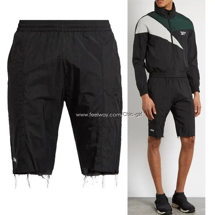 [BUNJANG] VETEMENTS Reebok Black Vintage Track Shorts / VETEMENTS 베트멍 리복 블랙 빈티지 추리닝 반바지