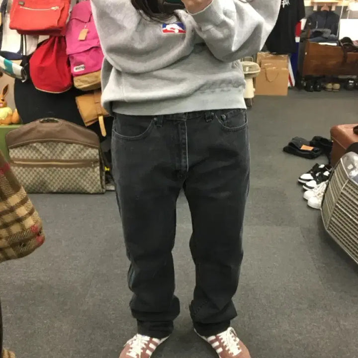 [SOLD OUT] Levis 리바이스 505 흑청 데님팬츠
