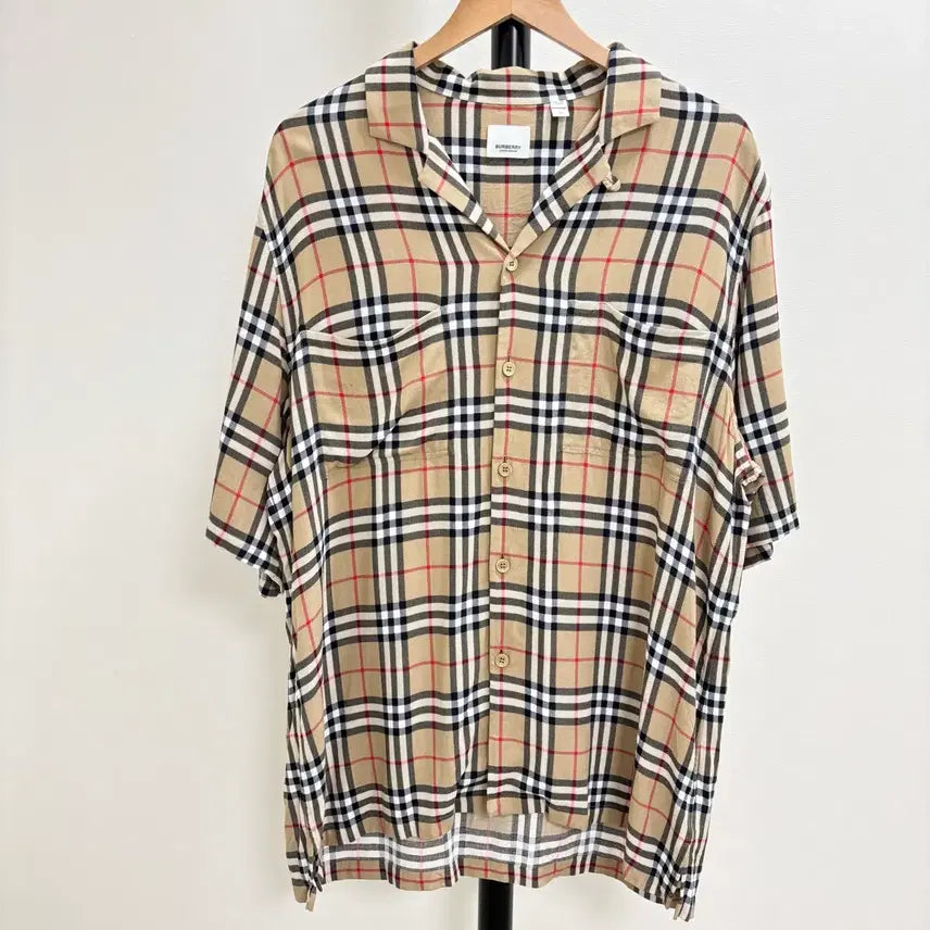 [BUNJANG] Burberry Checkered Short-Sleeve Shirt / [L]버버리 체크 반팔셔츠