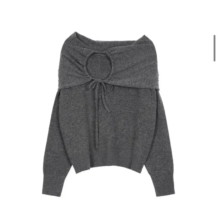 [BUNJANG] Dainit Hug Me Off-Shoulder Knit Top / 다이닛 허그 미 스트링 오프숄더 니트 차콜
