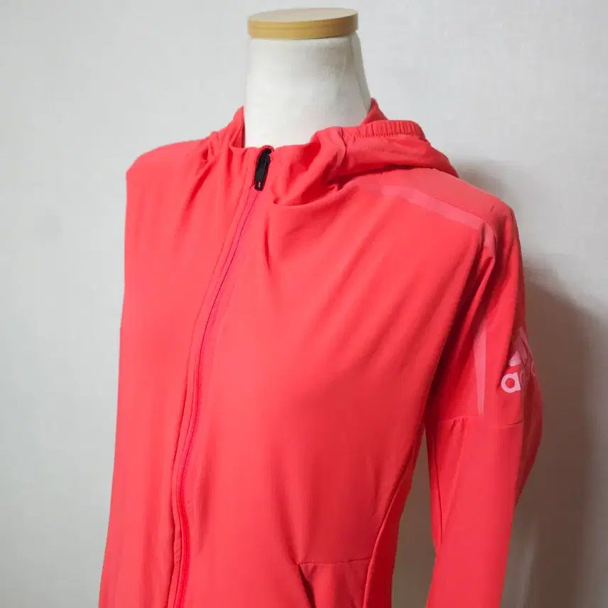 [BUNJANG] Adidas Pink Hooded Windbreaker Jacket / 아디다스 핑크색 후드 바람막이