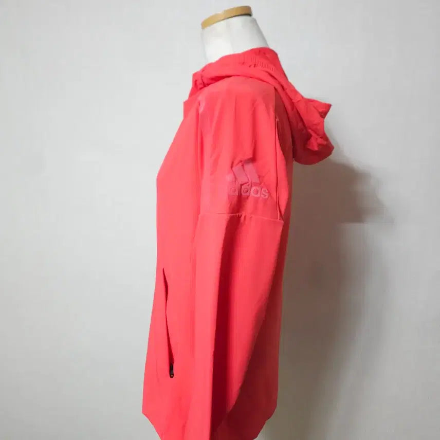 [BUNJANG] Adidas Pink Hooded Windbreaker Jacket / 아디다스 핑크색 후드 바람막이