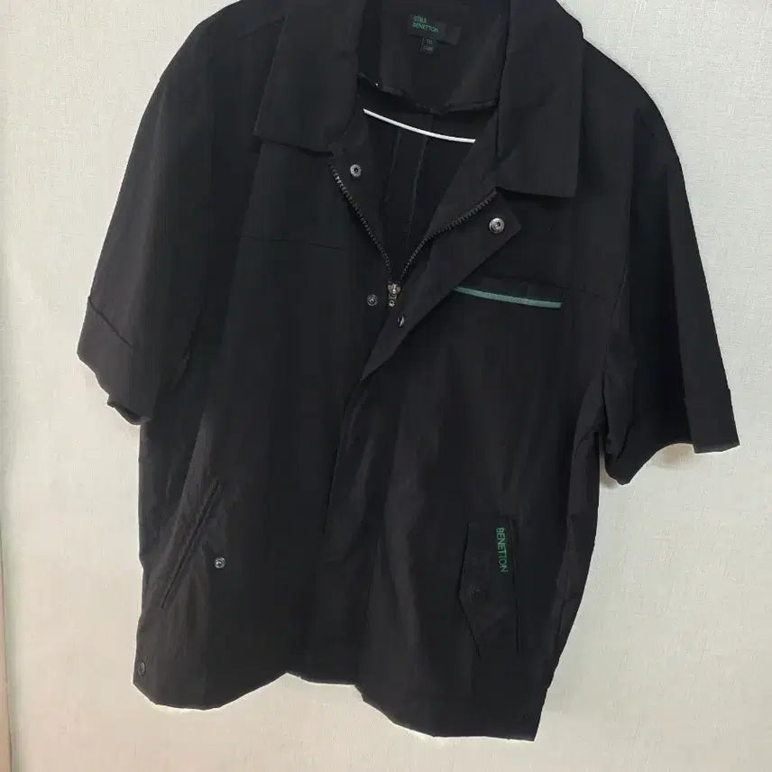[BUNJANG] Benetton Short Sleeve Jacket - Black 2XL / 베네통 반팔 자켓 블랙 2XL