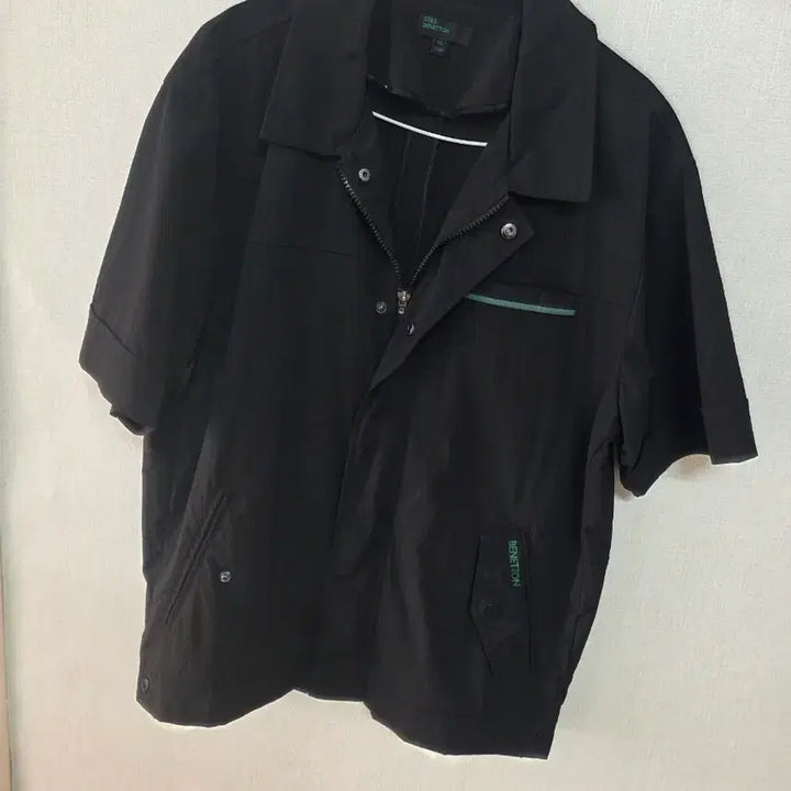 [BUNJANG] Benetton Short Sleeve Jacket - Black 2XL / 베네통 반팔 자켓 블랙 2XL