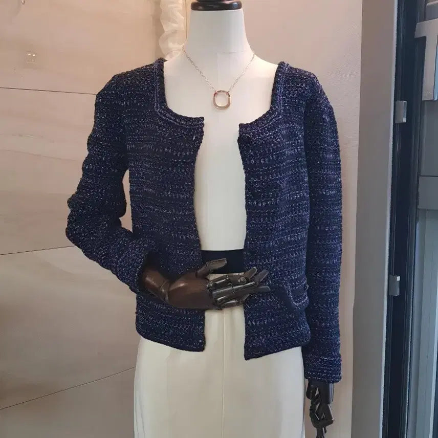 [BUNJANG] Time Tweed Cropped Cardigan Jacket / 한섬 타임 트위드 가디건 자켓  크롭핏 자켓느낌 새상품