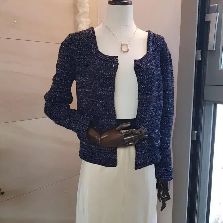[BUNJANG] Time Tweed Cropped Cardigan Jacket / 한섬 타임 트위드 가디건 자켓  크롭핏 자켓느낌 새상품