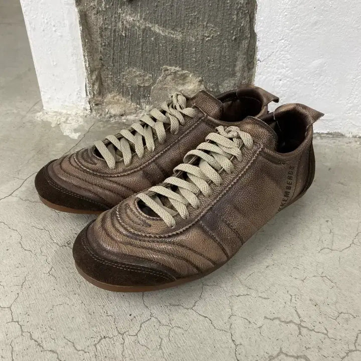 [BUNJANG] Dirk Bikkembergs Leather Gathering Sneakers / 딕 비켐버그 레더 게더링 스니커즈