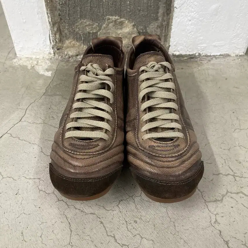 [BUNJANG] Dirk Bikkembergs Leather Gathering Sneakers / 딕 비켐버그 레더 게더링 스니커즈