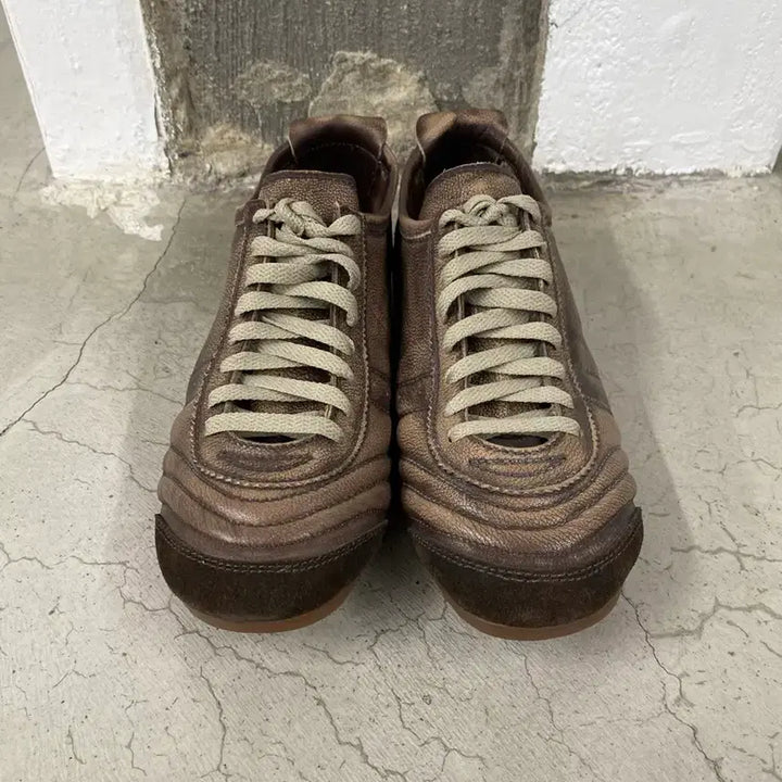 [BUNJANG] Dirk Bikkembergs Leather Gathering Sneakers / 딕 비켐버그 레더 게더링 스니커즈