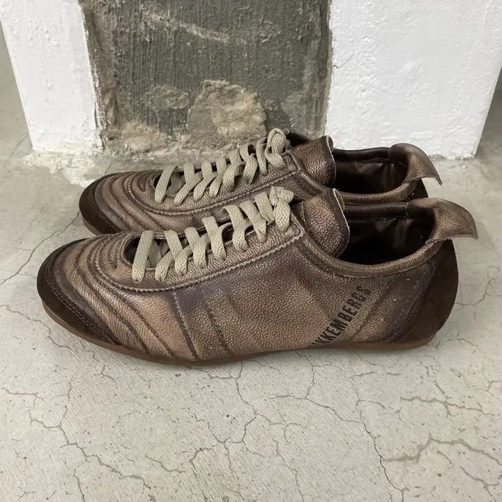 [BUNJANG] Dirk Bikkembergs Leather Gathering Sneakers / 딕 비켐버그 레더 게더링 스니커즈