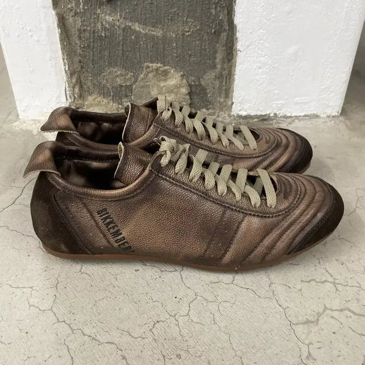 [BUNJANG] Dirk Bikkembergs Leather Gathering Sneakers / 딕 비켐버그 레더 게더링 스니커즈