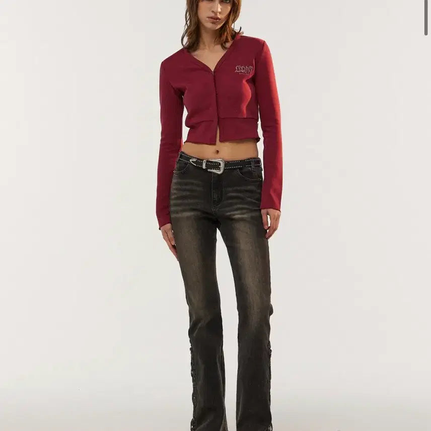 [BUNJANG] ORDINARY HOLIDAY Burgundy Cardigan / ORDINARY HOLIDAY 버건디 가디건