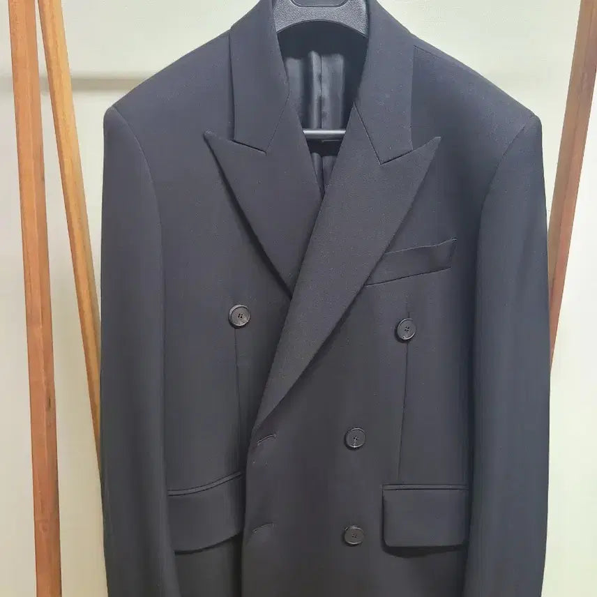 [BUNJANG] M AMAGARI Double Breasted Jacket / M AMAGARI 블랙 더블 자켓 48