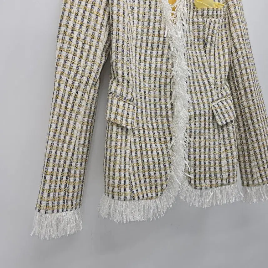 [BUNJANG] SEO SEOUL Tweed Jacket Fringe Trim 44 / SEO SEOUL 트위드 자켓 프린지 장식 44 [D40163]